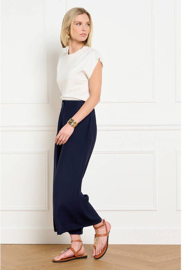 LOLALIZA wide leg high waist broek donkerblauw - Foto 2