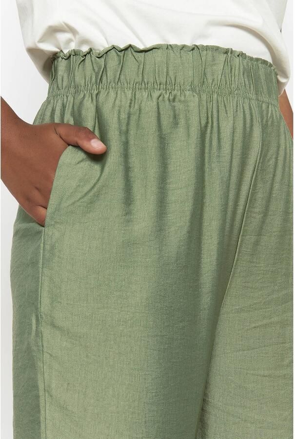 LOLALIZA wide leg high waist broek lichtkaki - Foto 3