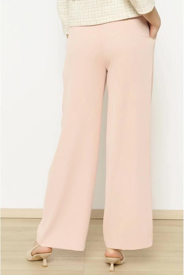 LOLALIZA wide leg high waist broek lichtroze
