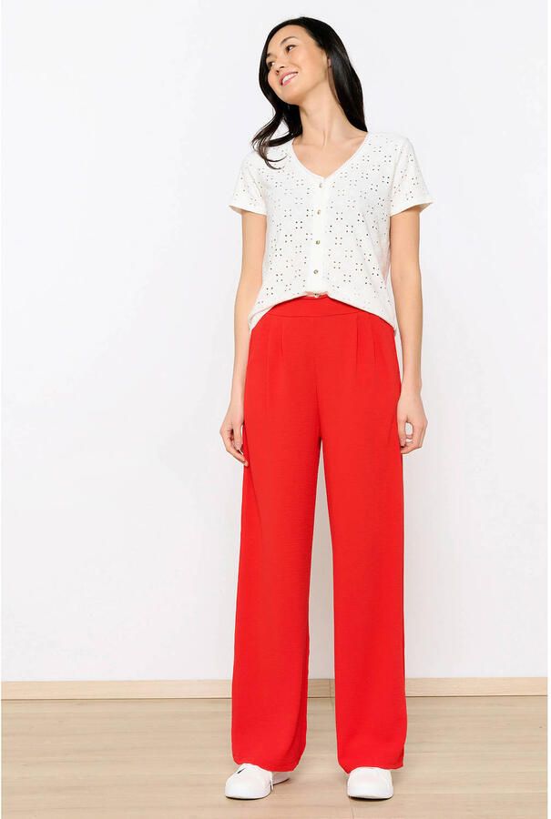 LOLALIZA wide leg high waist broek rood - Foto 2