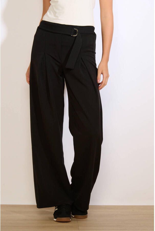 LOLALIZA wide leg high waist broek zwart