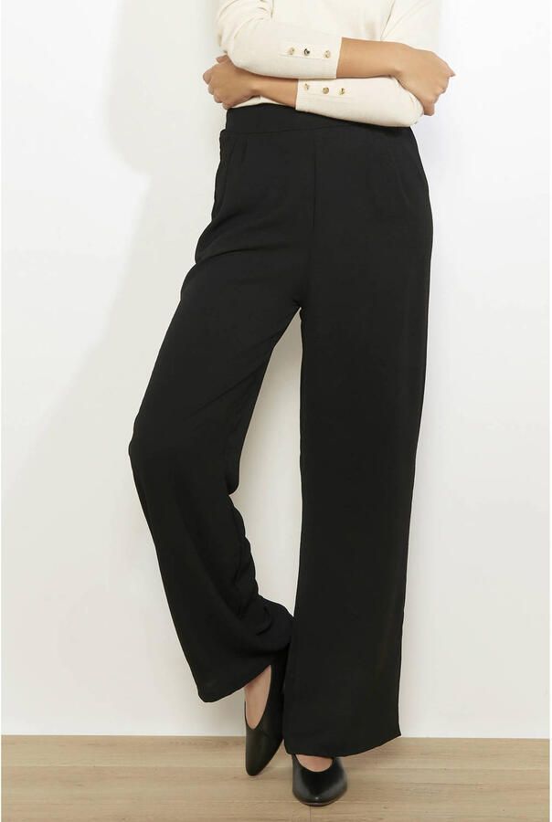 LOLALIZA wide leg high waist broek zwart