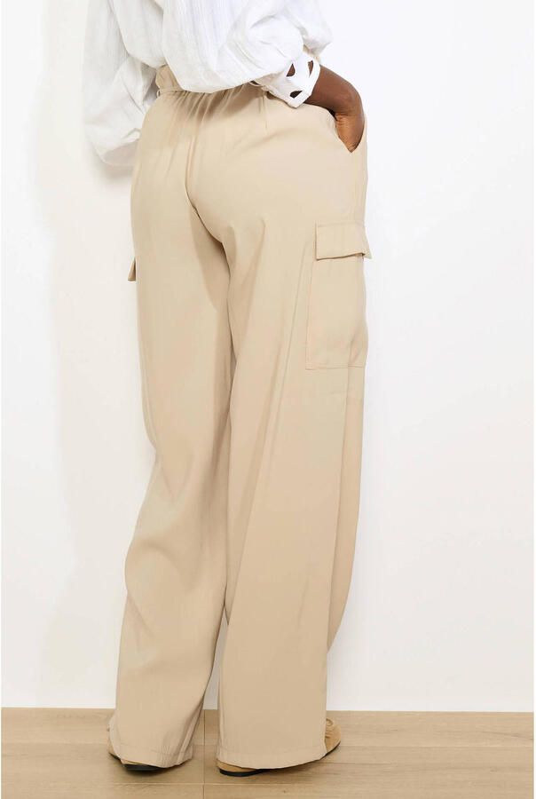 LOLALIZA wide leg high waist cargobroek beige - Foto 2