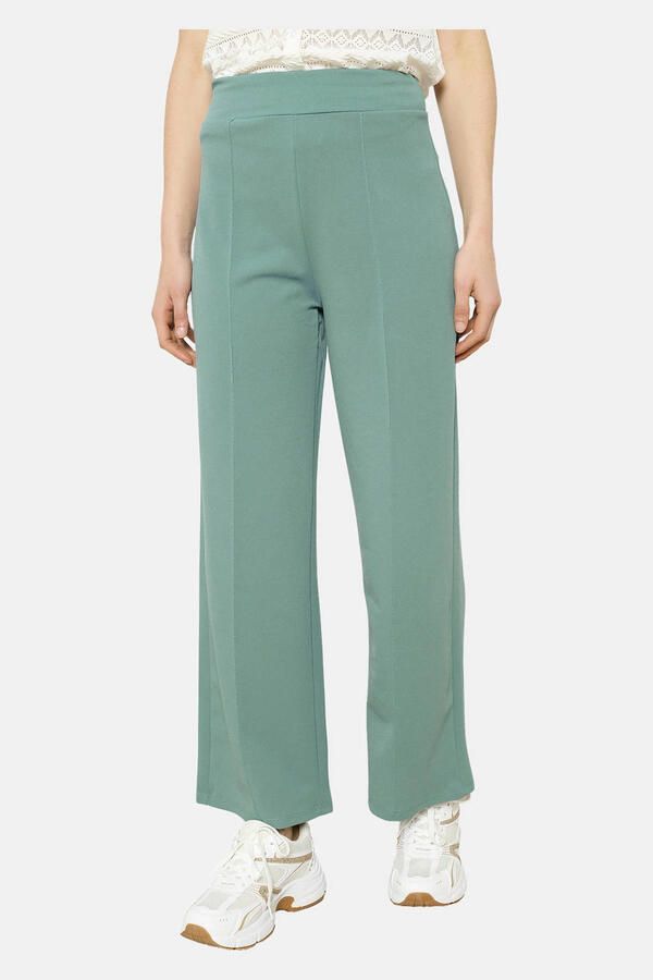 LOLALIZA wide leg high waist casual broek mintgroen