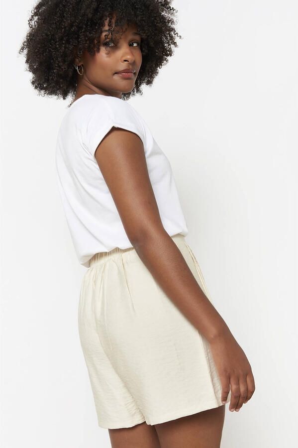 LOLALIZA wide leg high waist casual short ecru - Foto 3
