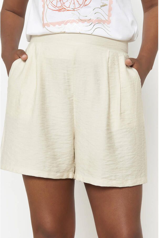 LOLALIZA wide leg high waist casual short ecru - Foto 2