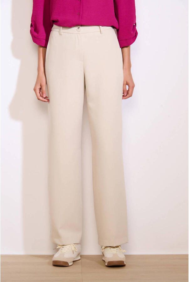 LOLALIZA wide leg high waist pantalon ecru
