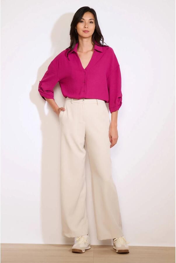 LOLALIZA wide leg high waist pantalon ecru - Foto 3