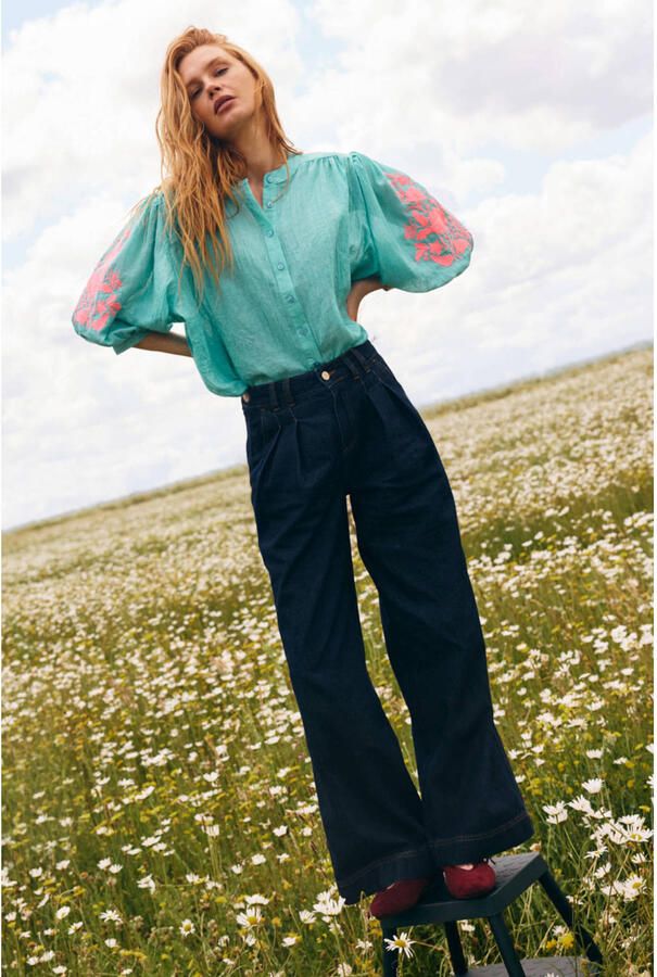LOLALIZA wide leg jeans donkerblauw
