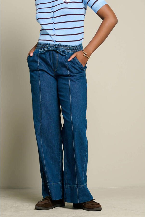 LOLALIZA wide leg jeans donkerblauw