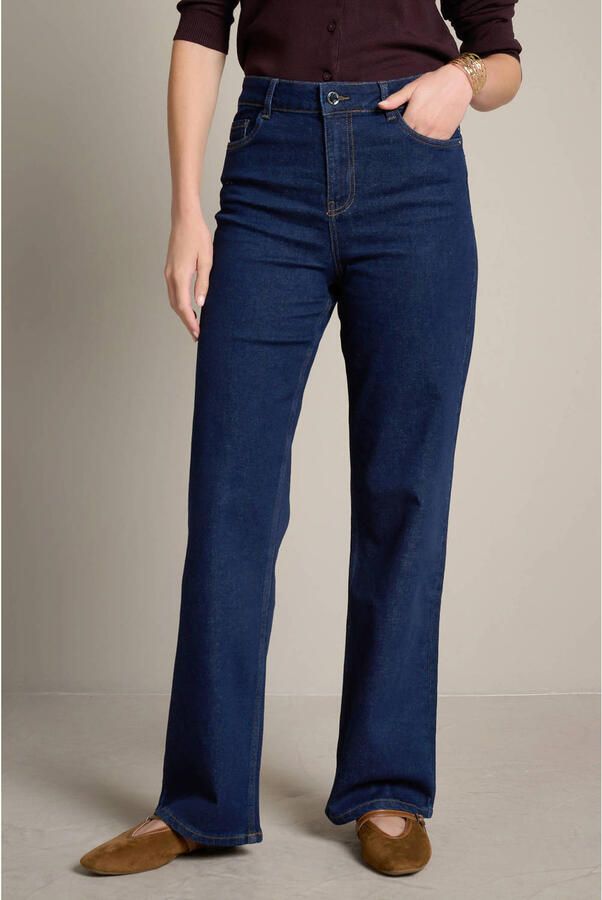 LOLALIZA wide leg jeans donkerblauw