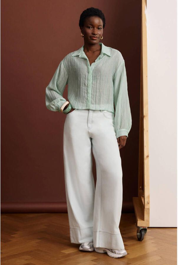 LOLALIZA wide leg jeans light blue denim - Foto 3