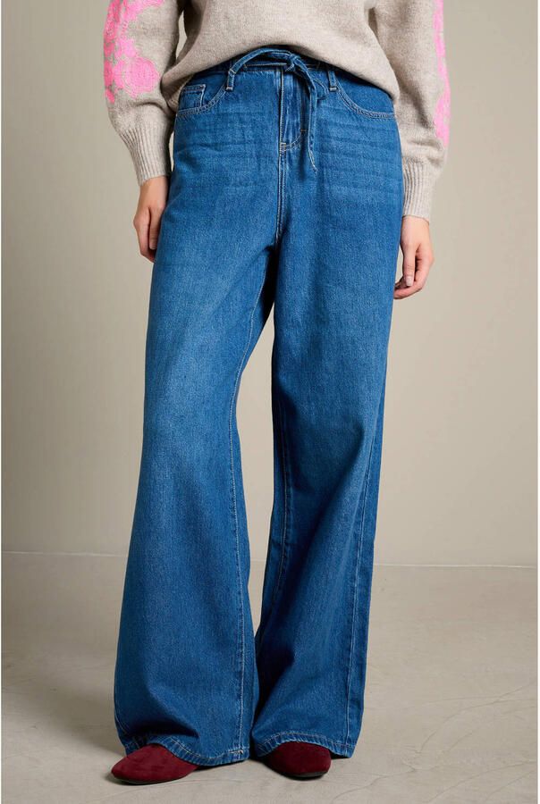 LOLALIZA wide leg jeans medium blauw denim
