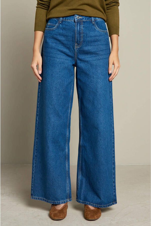 LOLALIZA wide leg jeans mediumblauw