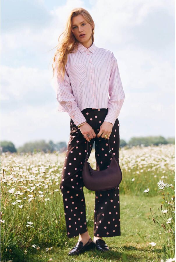 LOLALIZA wide leg jeans met stippen bruin - Foto 3