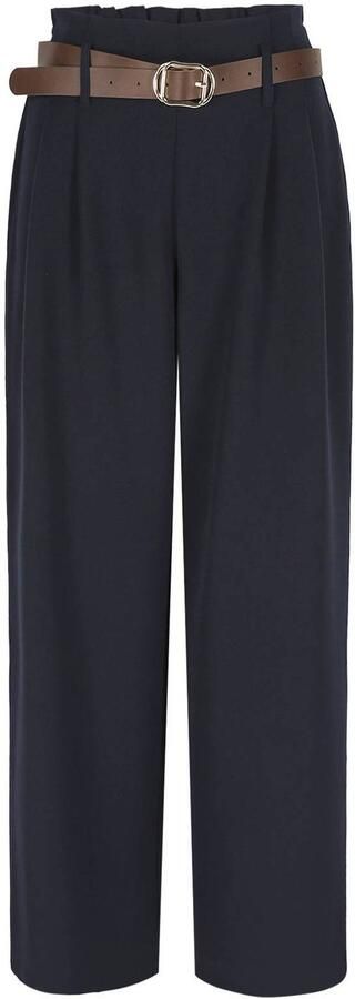 LOLALIZA wide leg pantalon met plooien marineblauw - Foto 3
