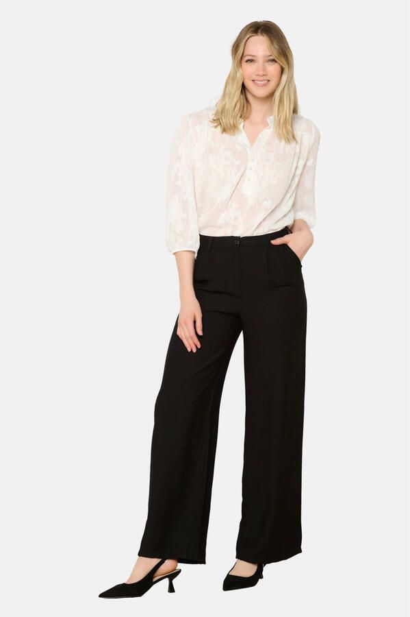 LOLALIZA wide leg pantalon zwart