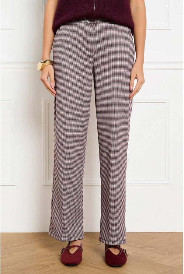LOLALIZA wide leg pied-de-poule broek zwart meerkleurig