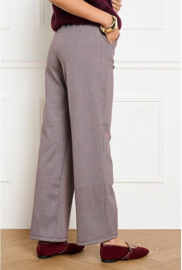 LOLALIZA wide leg pied-de-poule broek zwart meerkleurig - Foto 2