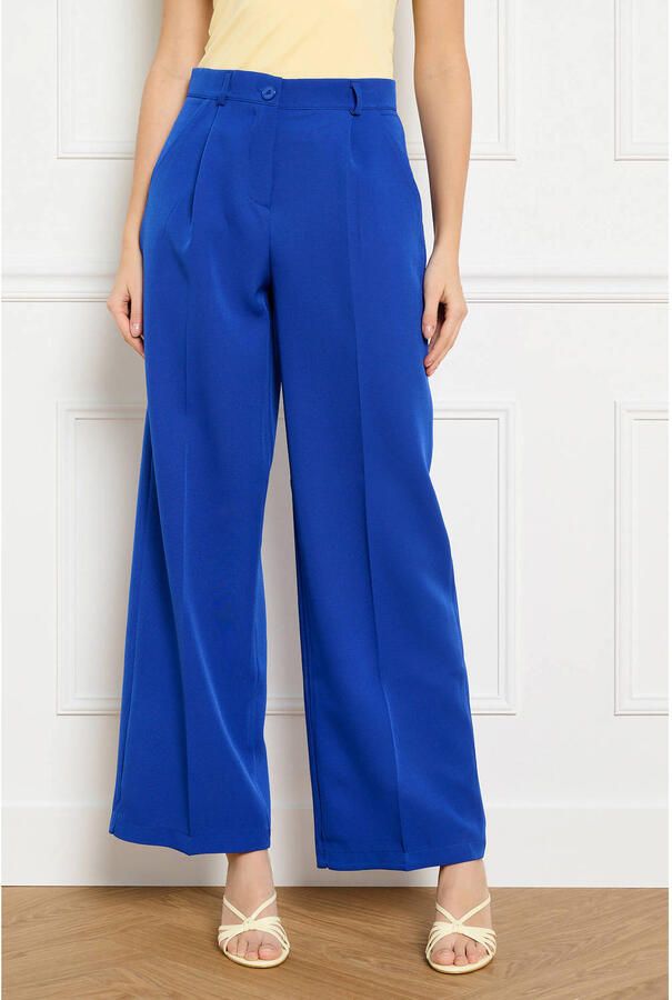 LOLALIZA wide leg regular waist broek blauw