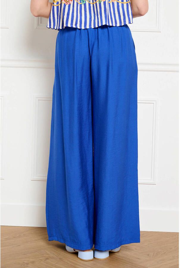 LOLALIZA wide leg regular waist broek blauw