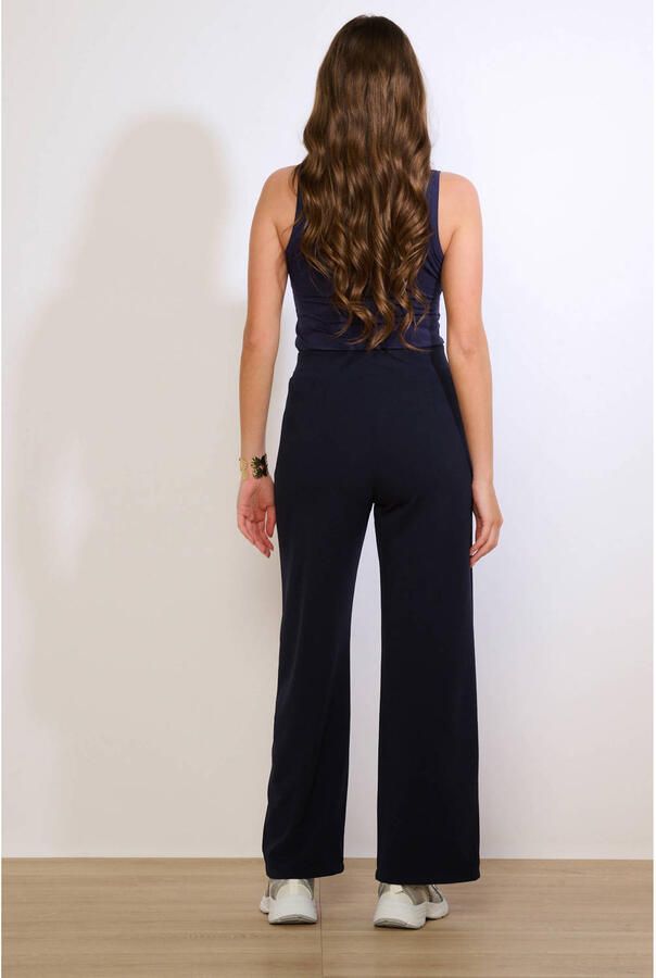 LOLALIZA wide leg regular waist broek donkerblauw - Foto 2