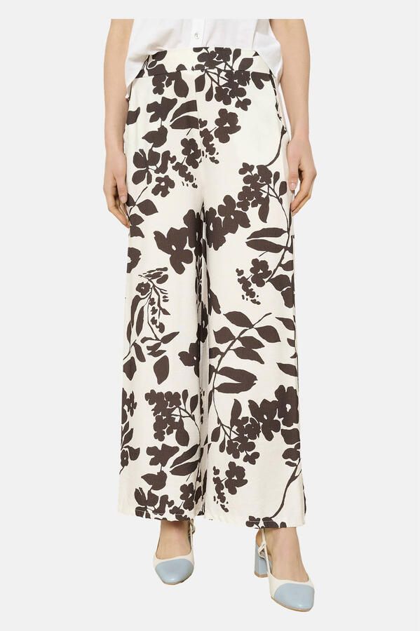 LOLALIZA wide leg regular waist broek ecru