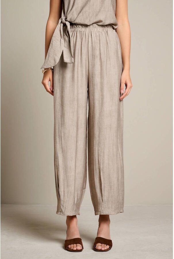 LOLALIZA wide leg regular waist broek grijs