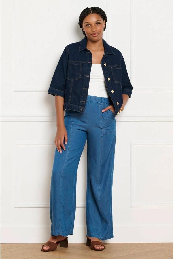 LOLALIZA wide leg regular waist broek medium blue denim - Foto 2