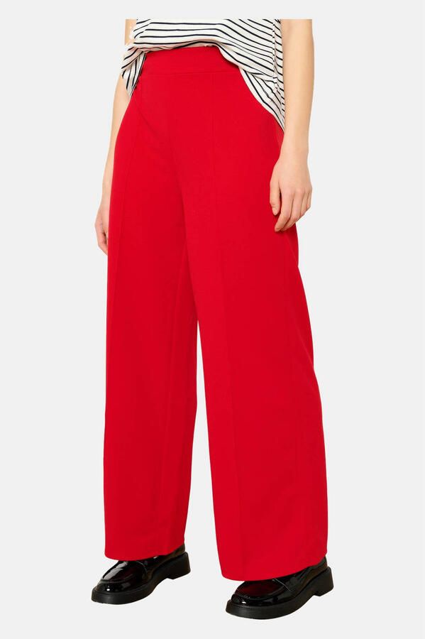 LOLALIZA wide leg regular waist broek rood
