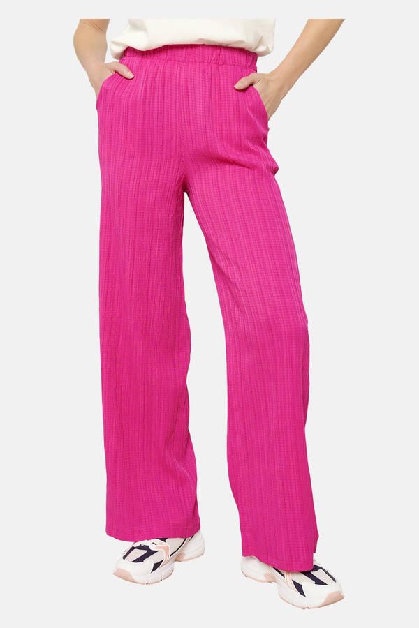 LOLALIZA wide leg regular waist broek roze