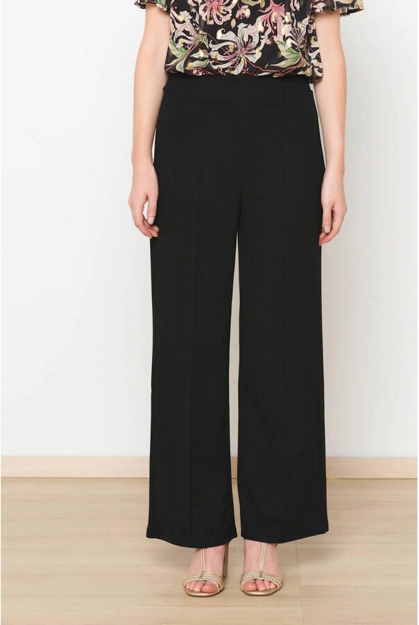 LOLALIZA wide leg regular waist broek zwart