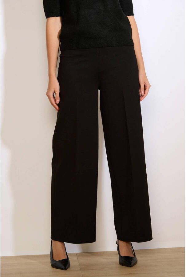 LOLALIZA wide leg regular waist broek zwart