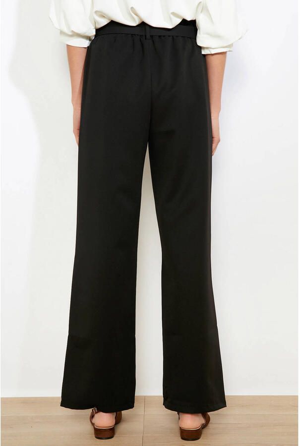 LOLALIZA wide leg regular waist broek zwart - Foto 2