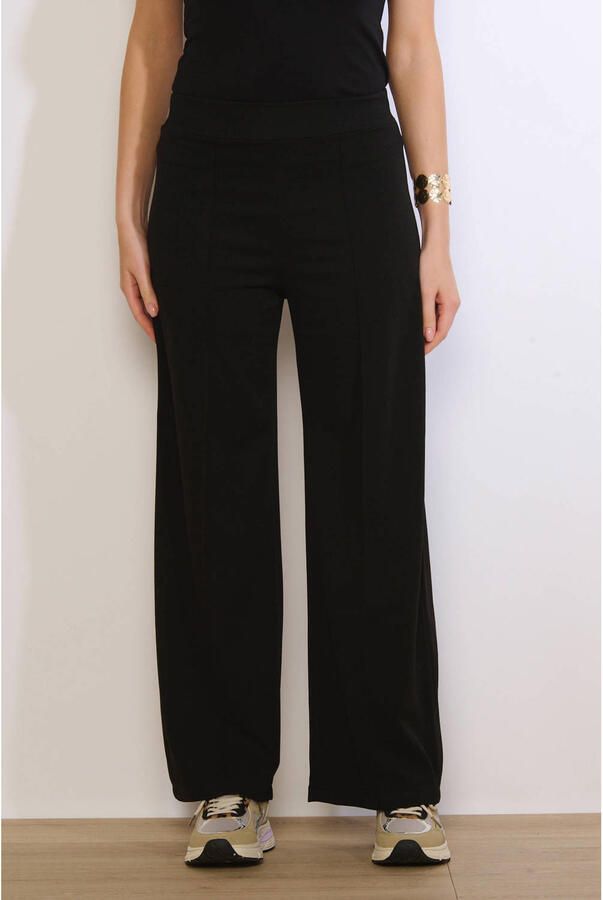 LOLALIZA wide leg regular waist broek zwart