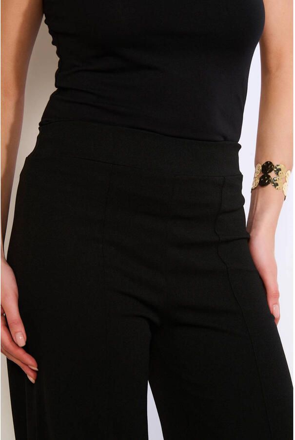 LOLALIZA wide leg regular waist broek zwart - Foto 2