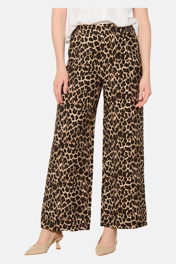 LOLALIZA wide leg regular waist casual broek bruin