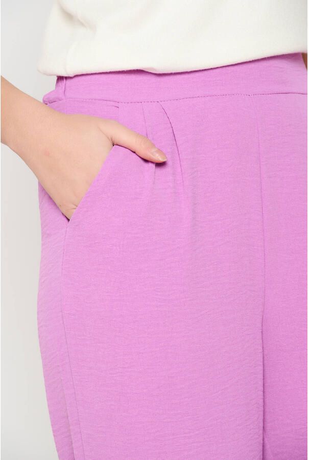 LOLALIZA wide leg regular waist casual broek roze - Foto 2