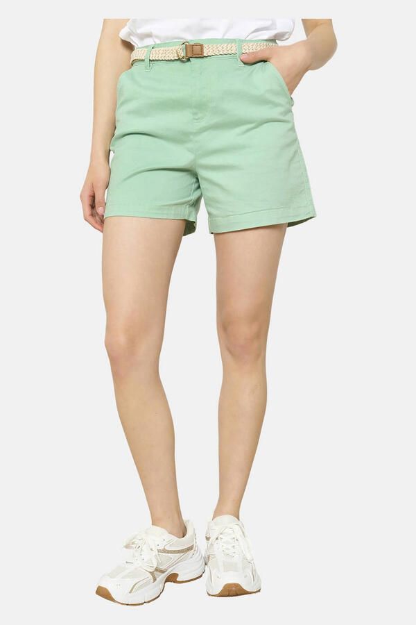 LOLALIZA wide leg regular waist chino short mintgroen