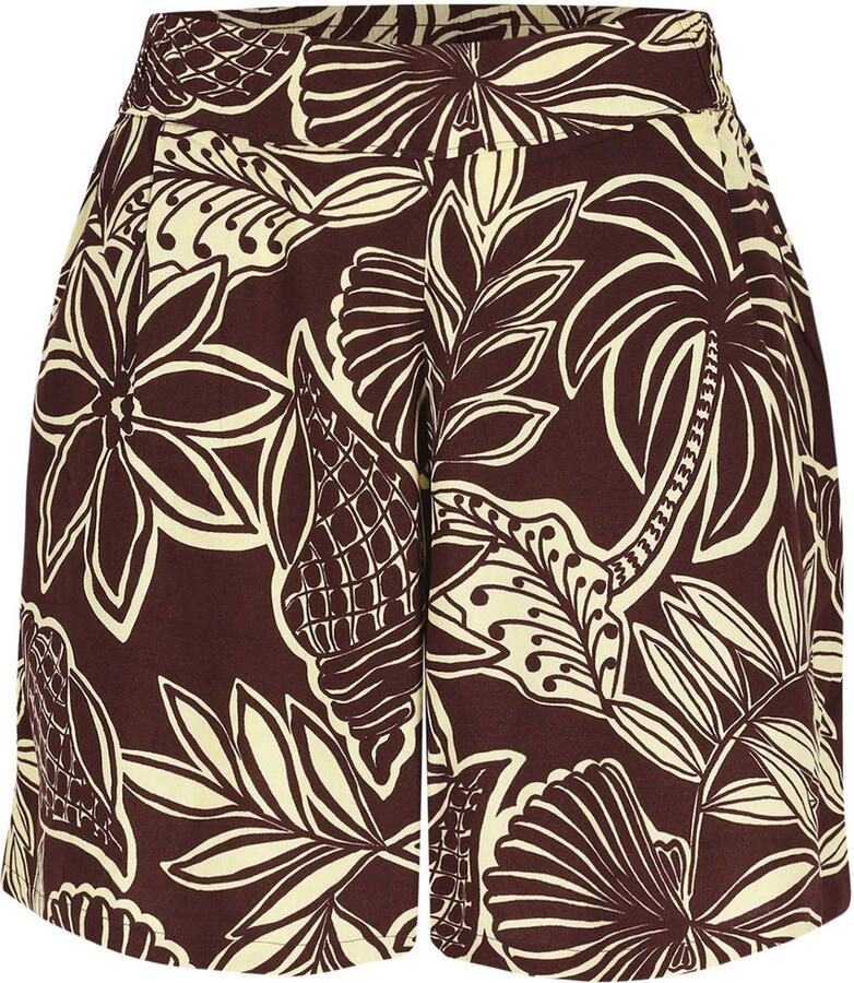 LOLALIZA wide leg regular waist gebloemde casual short bruin - Foto 2