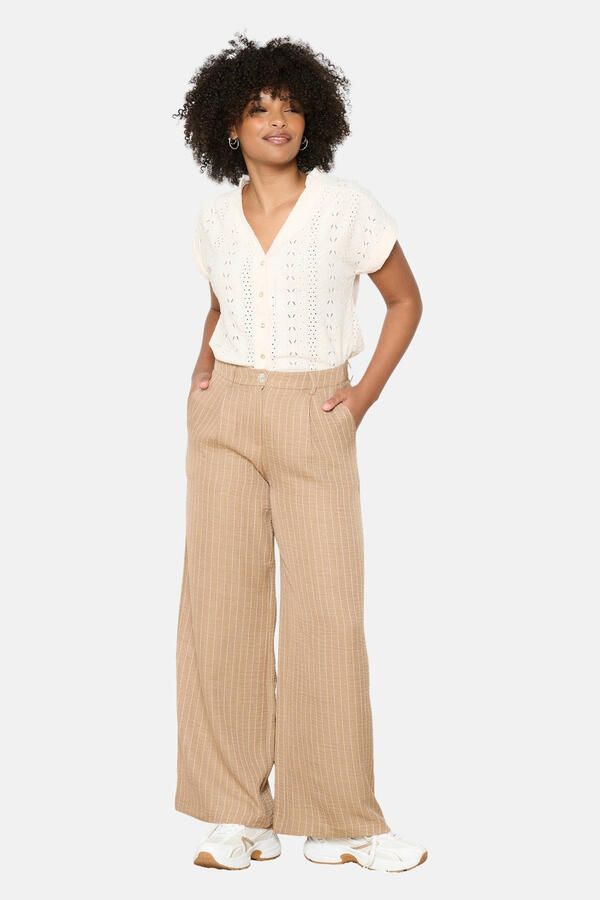 LOLALIZA wide leg regular waist pantalon beige
