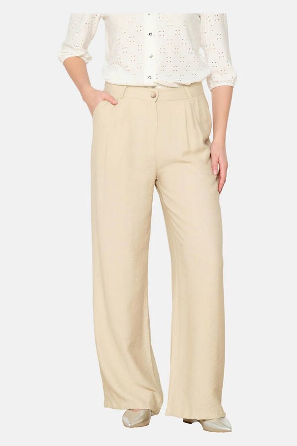 LOLALIZA wide leg regular waist pantalon beige - Foto 3