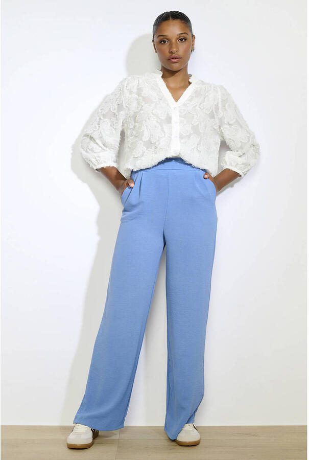 LOLALIZA wide leg regular waist pantalon blauw - Foto 3