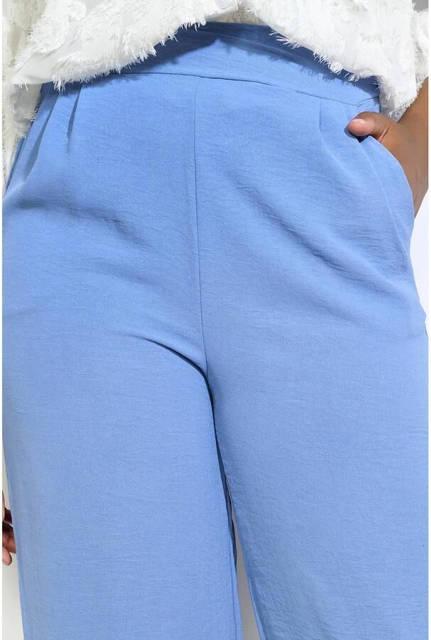 LOLALIZA wide leg regular waist pantalon blauw - Foto 2