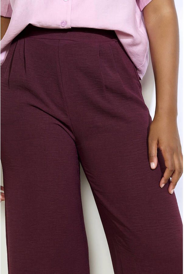 LOLALIZA wide leg regular waist pantalon donkerpaars - Foto 2