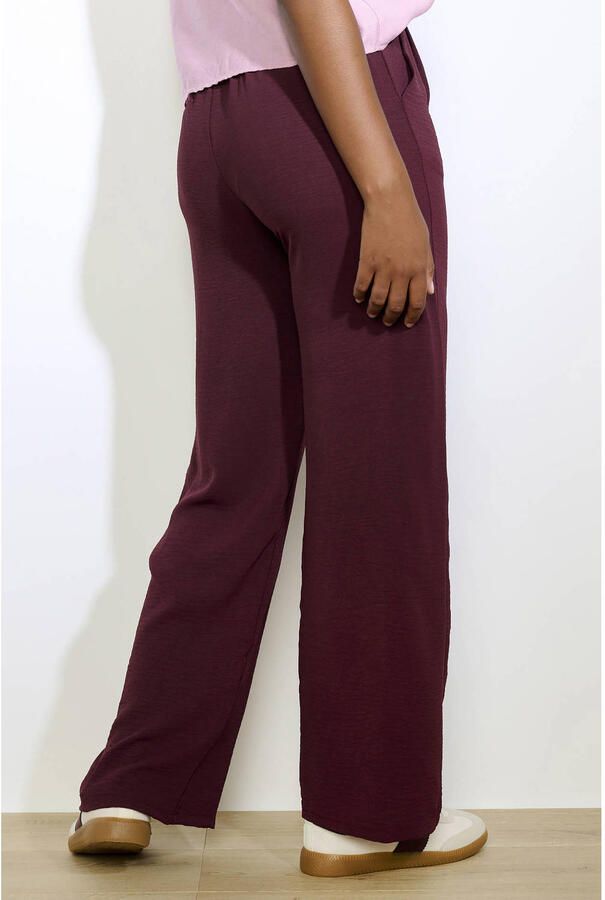 LOLALIZA wide leg regular waist pantalon donkerpaars - Foto 3