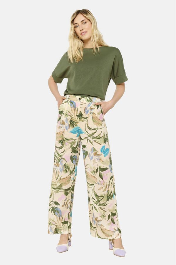 LOLALIZA wide leg regular waist pantalon ecru