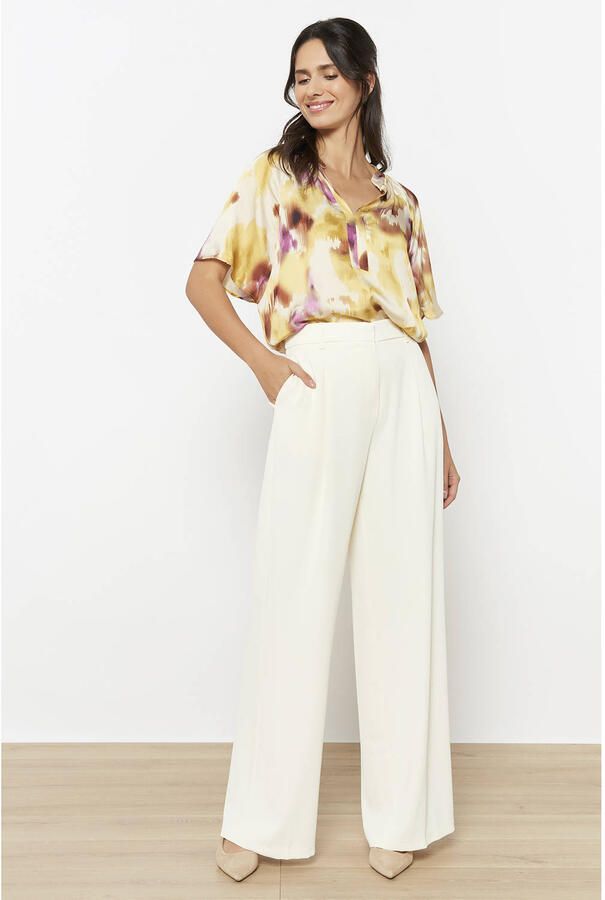 LOLALIZA wide leg regular waist pantalon ecru - Foto 2