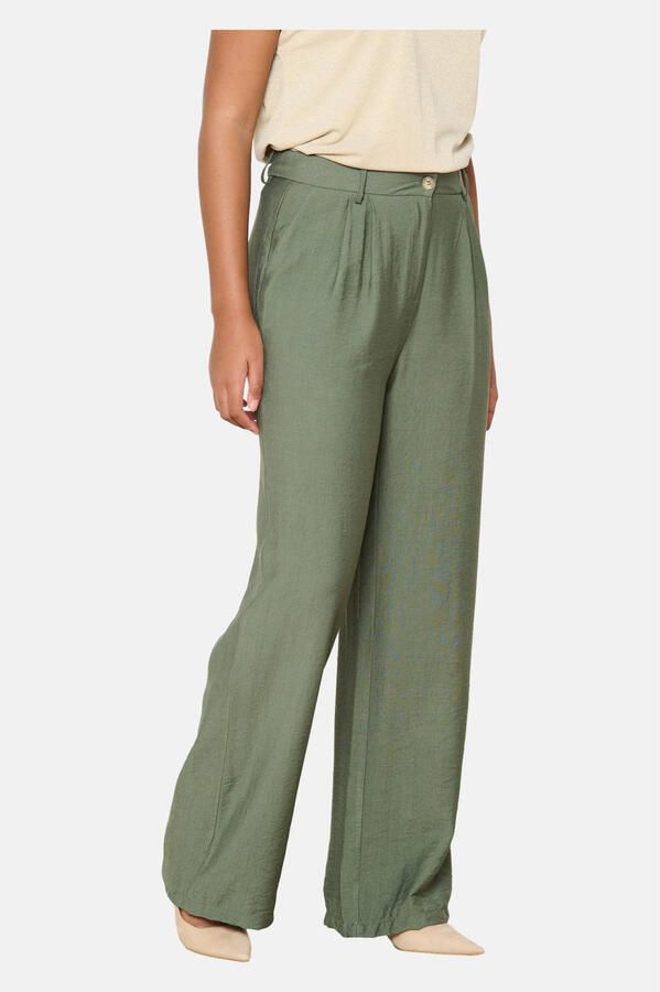 LOLALIZA wide leg regular waist pantalon kaki