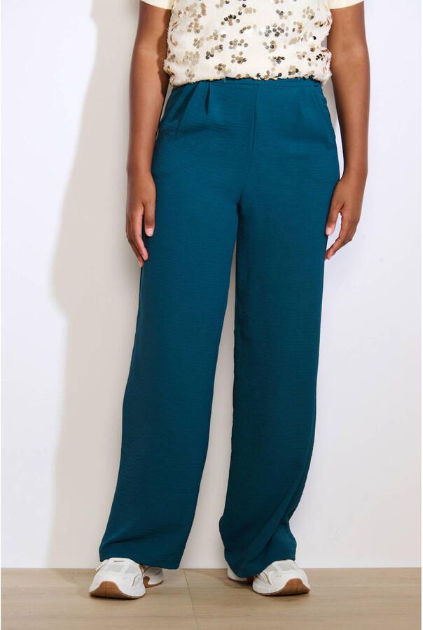 LOLALIZA wide leg regular waist pantalon petrol
